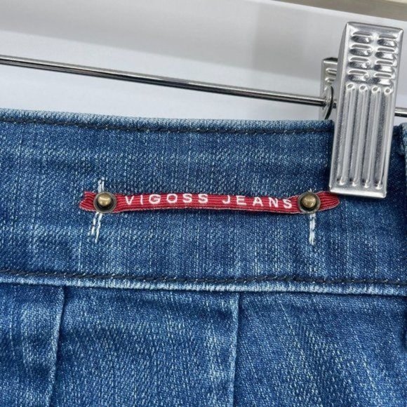 Vigoss Womens Wide Leg Flare Retro Jeans Size 29 Y2K 90s Blue Low Rise Butterfly - Picture 6 of 11